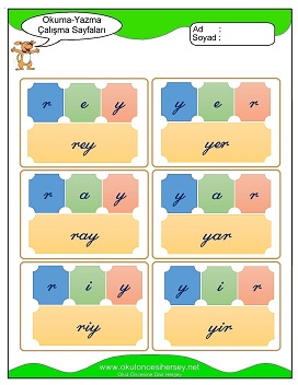 y sesi Hece Kartları